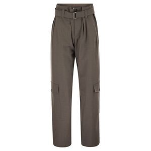 Brunello Cucinelli Women Tropical Luxury Wool Utility Trousers